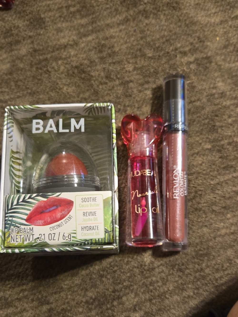 Revlon Rose Gold Lip Gloss with Coral-Tinted Balm And Lip Oil